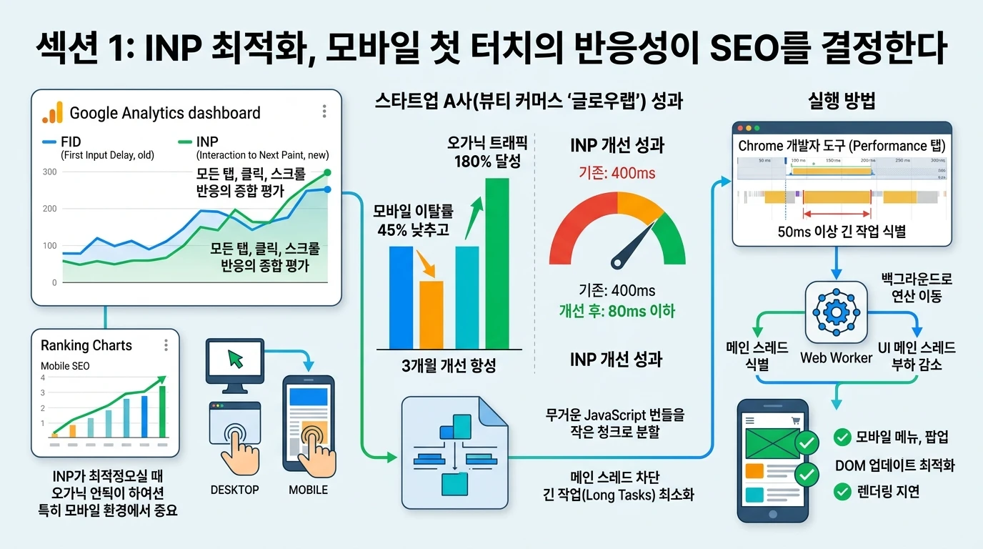 섹션 1: INP 최적화, 모바일 첫 터치의 반응성이 SEO를 결정한다 - SEO 실전 전략
