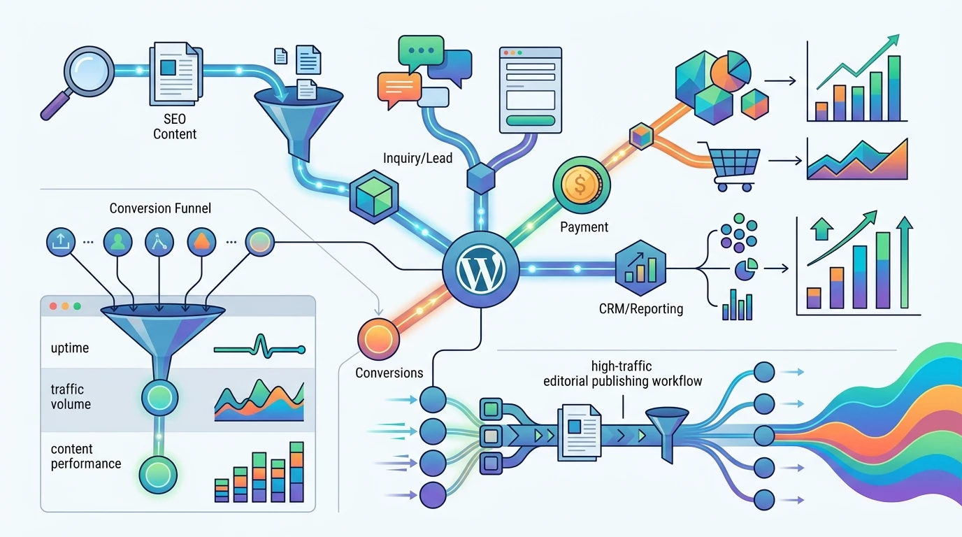섹션 1: 워드프레스는 홈페이지가 아니라 매출 운영체계입니다 - Web Design & Development 실전 전략