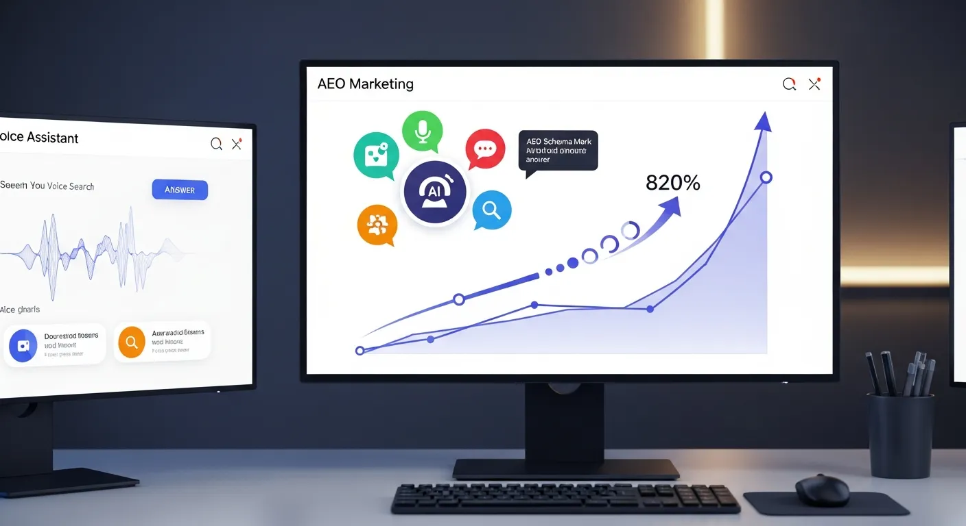 2027 중소기업 음성 검색: AI 기반 '대화형 SEO'로 트래픽 820% 폭발! 5단계 초개인화 전략 - AEO 마케팅 가이드