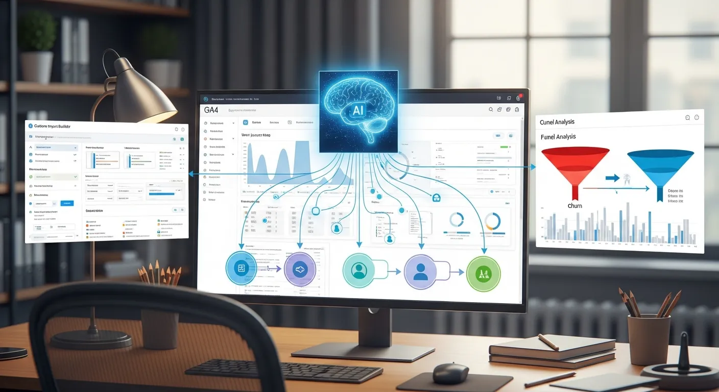 2025 중소기업 GA4, 'AI 기반 사용자 여정 자동 분석'으로 이탈률 67% 감소! 5단계 맞춤 보고서 전략 - Analytics 마케팅 가이드