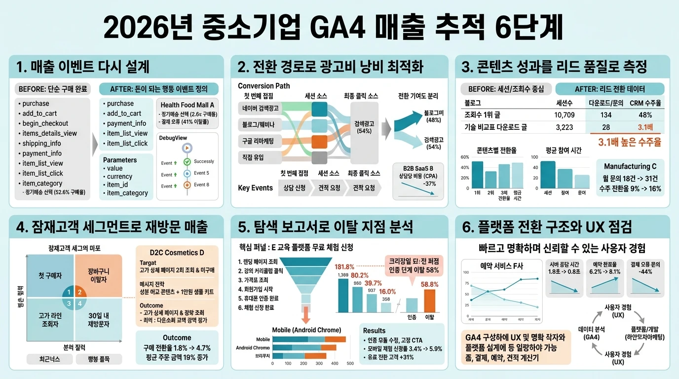 2026년 중소기업 GA4 매출 추적 6단계