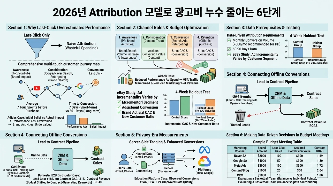 2026년 Attribution 모델로 광고비 누수 줄이는 6단계