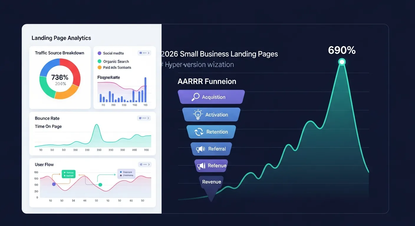 2026년 중소기업 랜딩페이지 AARRR 프레임워크: 전환율 690% 폭발시키는 5단계 초개인화 성장 전략 - Conversion Optimization 마케팅 가이드