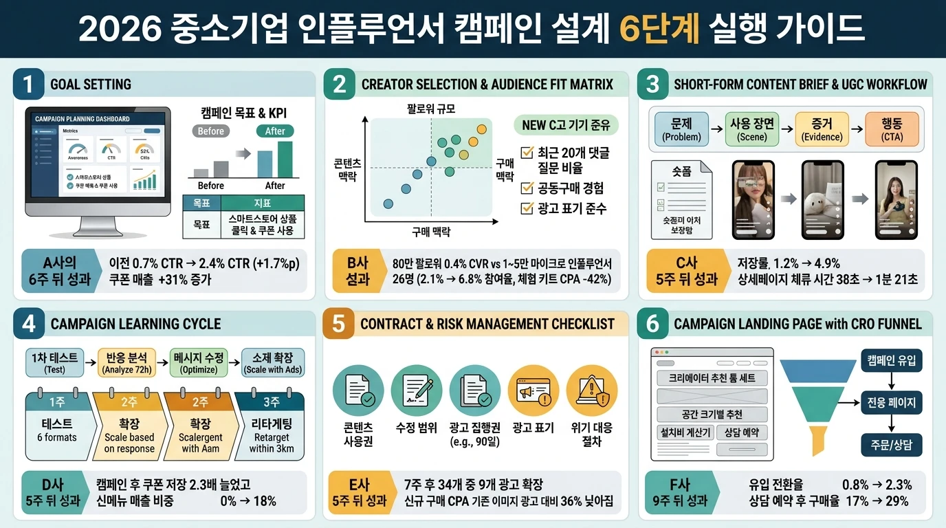 2026년 중소기업 인플루언서 캠페인 설계 6단계