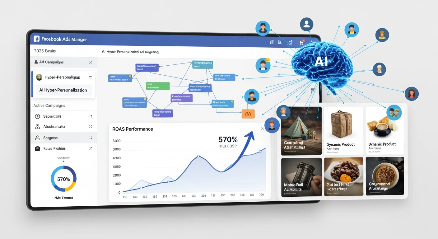 2025년 페이스북 광고, 'AI 기반 초개인화 타겟팅'으로 ROAS 570% 폭발! 중소기업 맞춤 5단계 성장 전략 - Performance Marketing 마케팅 가이드