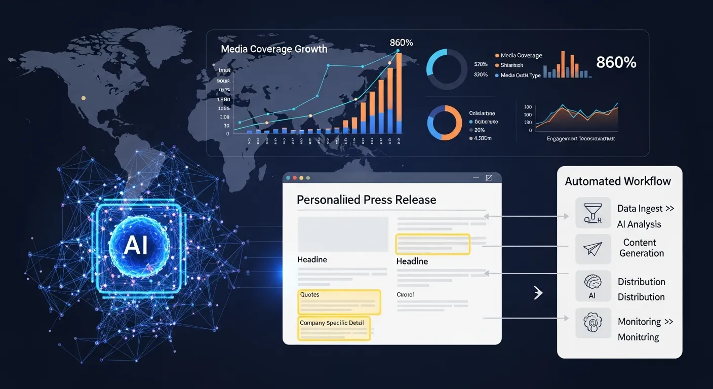 2025년 중소기업 보도자료: AI 기반 '초개인화 앵글'로 언론 노출 860% 폭발! 5단계 자동화 전략 - PR & Communications 마케팅 가이드