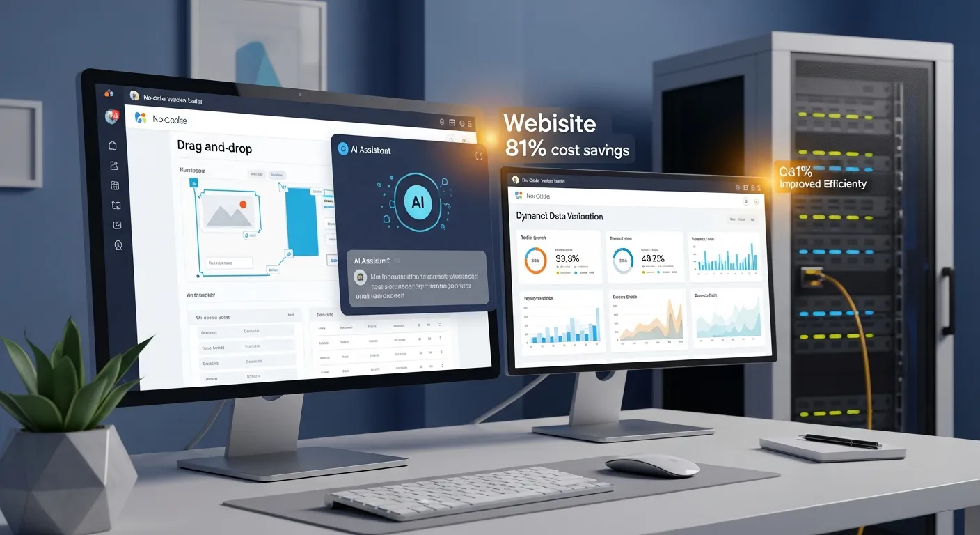 2025 중소기업 홈페이지, '노코드 AI 웹 빌더'로 개발 비용 81% 절감! 5단계 자동화 구축 전략 - Web Design & Development 마케팅 가이드